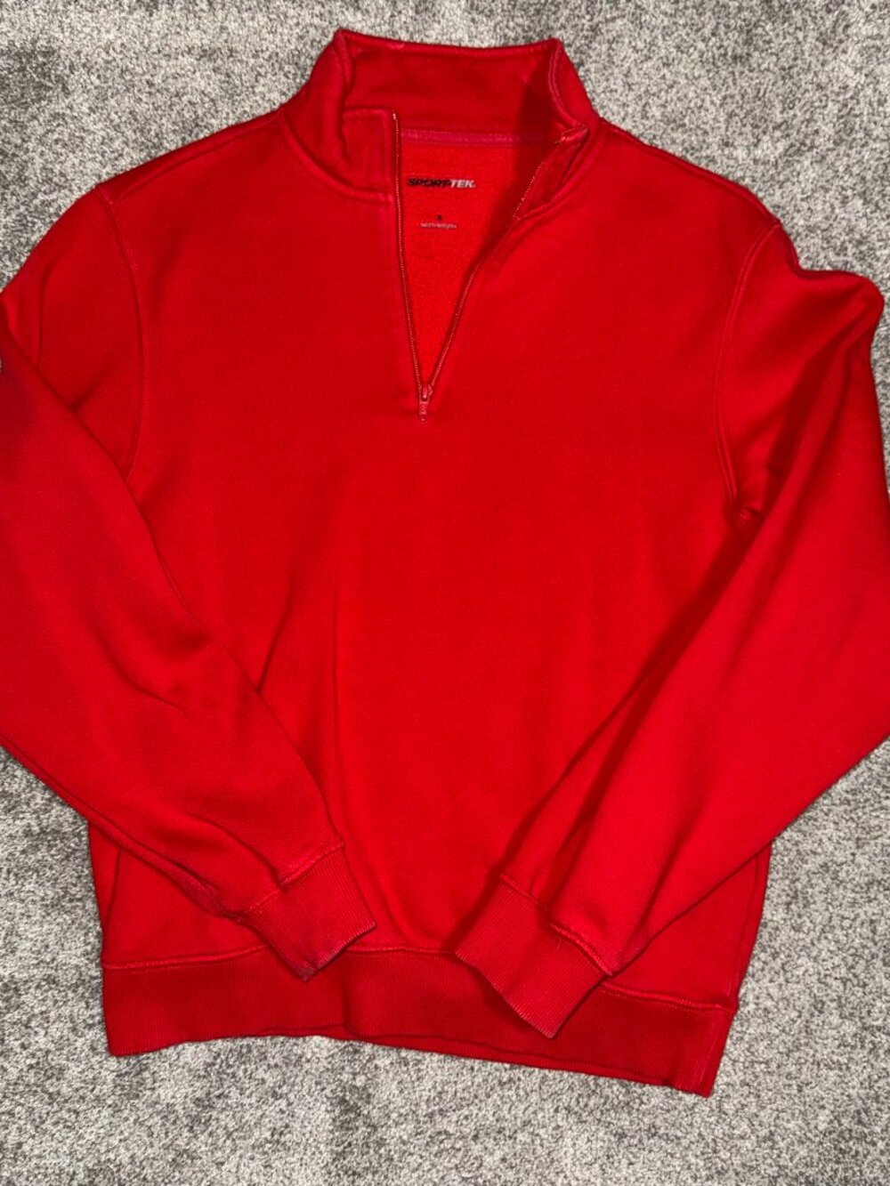 Sport-Tek Red Quarter Zip Pullover Sweatshirt Size Small